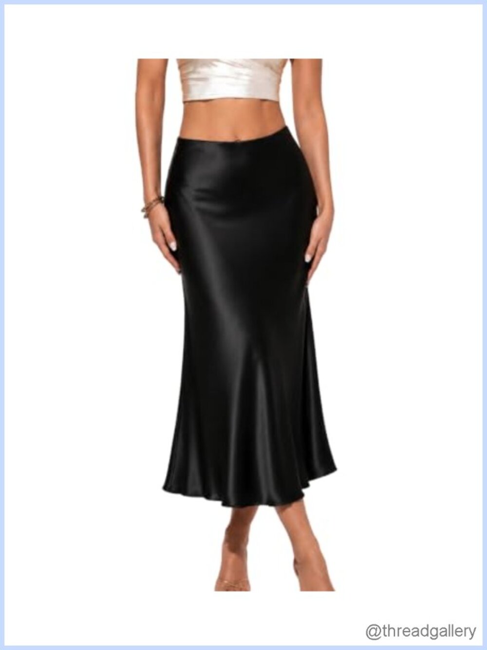 Womens Silk Satin Midi Skirt Leopard Print High Waist A-Line Flowy Long Skirt